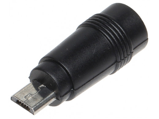 Adapter wtyk micro USB - gniazdo 5,5/2,1mm