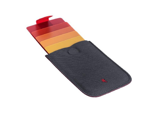 Skórzany portfel/etui na karty kredytowe DAX czerwień