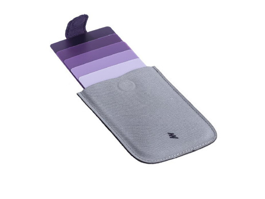 Skórzany portfel/etui na karty kredytowe DAX fiolet