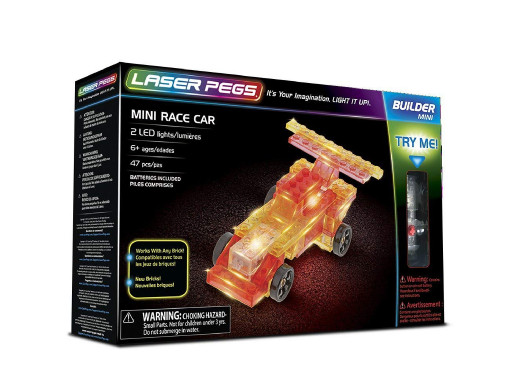 Klocki świecące LED Laser Pegs Mini Race Car