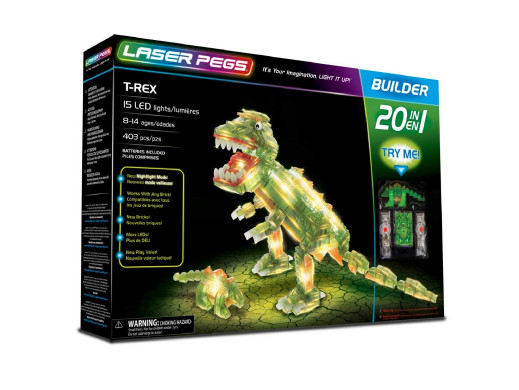 Klocki świecące LED Laser Pegs T-Rex 20w1