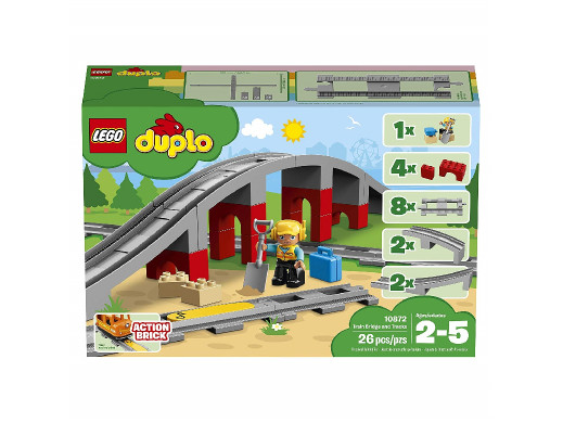 Klocki LEGO Duplo Tory kolejowe i wiadukt 10872