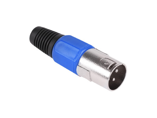 Wtyk XLR 3PIN męski mikrofonowy niebieski na kabel