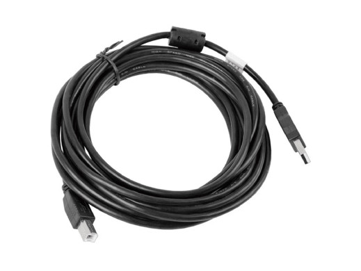 Przewód USB wtyk A wtyk B 5m czarny z filtrem Lanberg