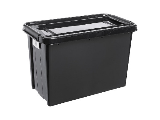 Pojemnik z pokrywą PlastTeam ProBox Recycle QR 70L czarny