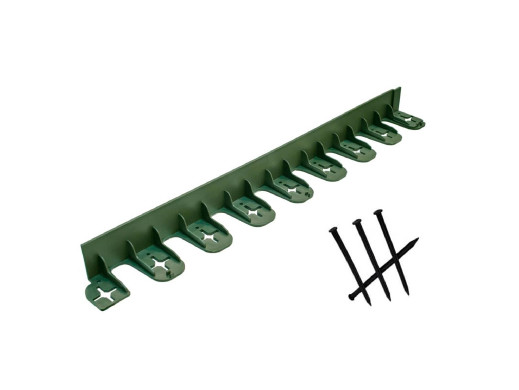 Zestaw 4 elastycznych obrzeży 75x4,5cm +12 kotew zielony