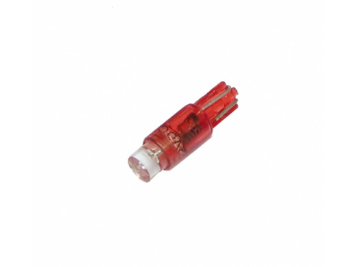Żarówka LED T5W T5 R5 5mm czerwona 12V