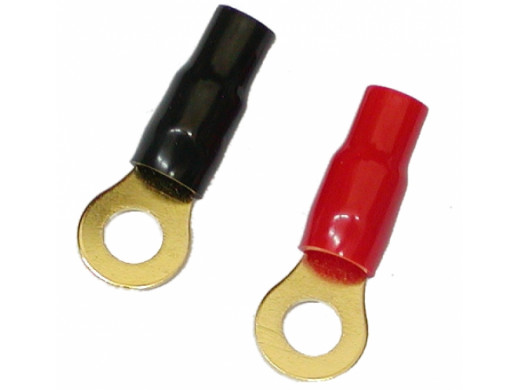 Konektor oczko 8mm na kabel 14mm2 czerwony lub czarny z osłonką