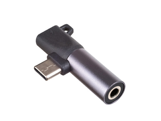 Adapter USB C wtyk+USB C gniazdo + gniazdo jack 3,5mm AK-AD-62 Akyga