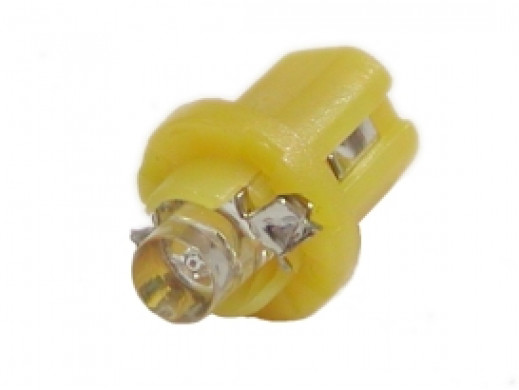 Żarówka LED B8,5D R5 T5 5mm żółta 12V w oprawce