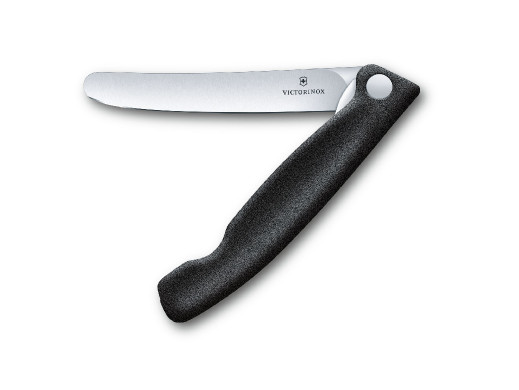 Składany nóż kuchenny 11cm gładkie ostrze Victorinox czarny