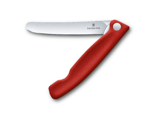 Składany nóż kuchenny 11cm gładkie ostrze Victorinox czerwony