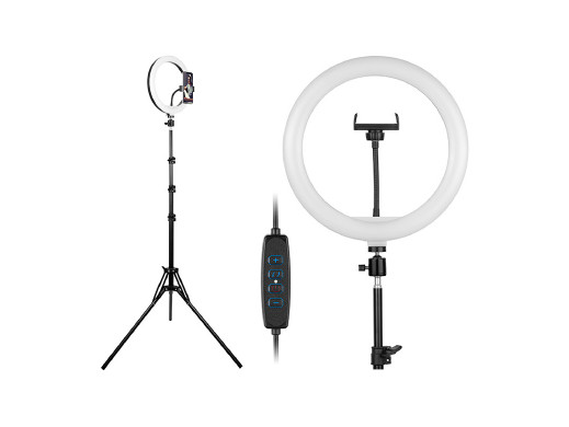 Lampa pierścieniowa RING 30cm TRACER ze statywem 210cm