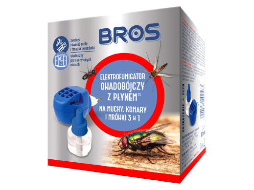 Urządzenie z płynem Bros Elektro 3w1 na muchy, komary, mrówki
