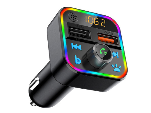 Transmiter FM Bluetooth 5 + ładowarka QC3.0 RGB Blow