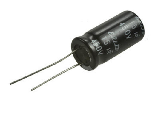 Kondensator elektrolityczny 15uF 450V 105c wymiary 12,5x25mm