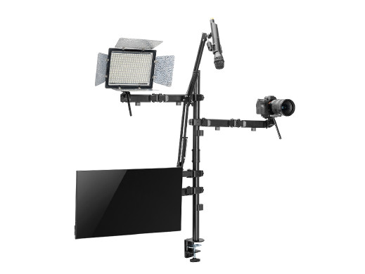 Uchwyt na monitor mikrofon kamerę i naświetlacz All-In-One Studio NanoRS,  YouTube, 17"-32", max. 9kg, RS164