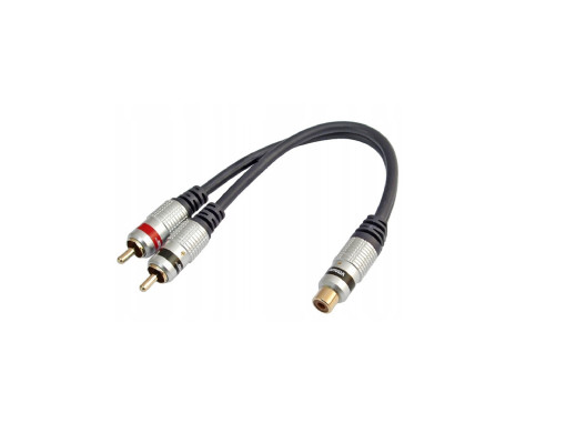 Adapter 2x wtyk cinch -1x gniazdo cinch na przewodzie 0,2m RP260 Vitalco