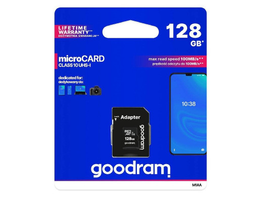Karta pamięci 128Gb mikroSD + adapter SD class10 UHS1 GoodRam