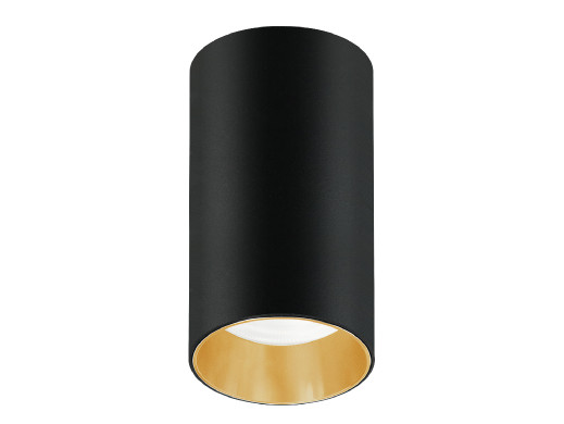 Oprawa natynkowa / tuba Maclean, punktowa, okrągła, aluminiowa, GU10, 55x100mm, kolor czarny/złoty, MCE458  B/G