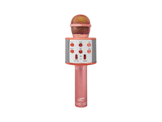 Mikrofon bluetooth z głośnikiem LTC MIC100 różowo-złoty