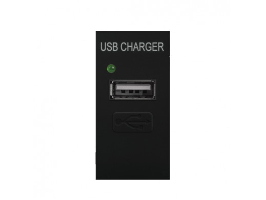 Gniazdo USB z ładowarką Maclean, pojedyncze, 1A, czarne, MCE727B