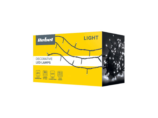 Lampki choinkowe LED zewnętrzne 10m Rebel z.białe
