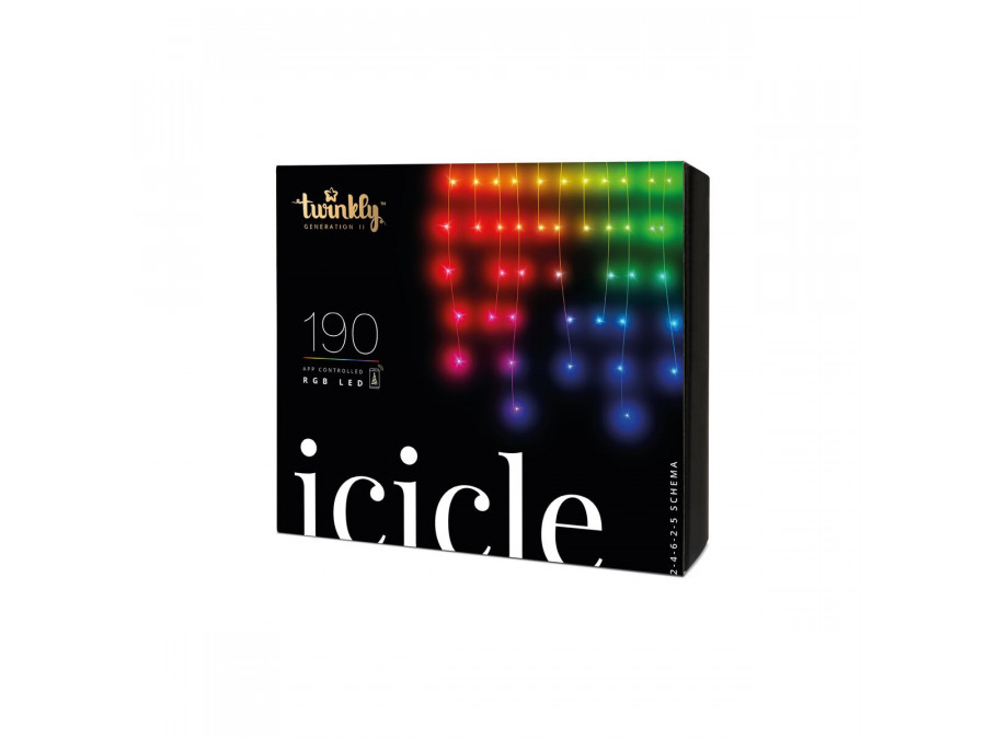 Lampki choinkowe smart Twinkly Icicle 190 LED RGB 5x0,7m