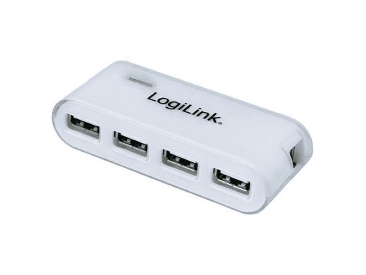 HUB USB 2.0 4-porty UA0085 z zasilaczem Logilink biały