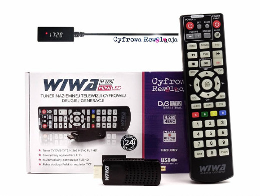 Tuner DVB-T/T2 H.265 wtyk Hdmi z wyświetlaczem mini Wiwa