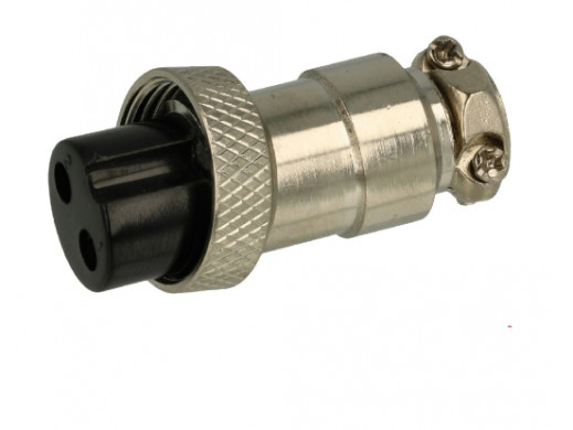 Wtyk mikrofonowy NC/2p-802 2 pin żeński 6A 125V na kabel 