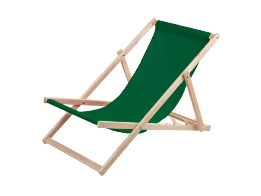 Leżak plażowy, drewniany zielony