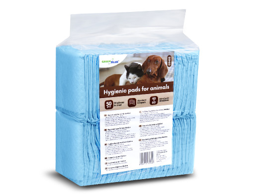 Podkłady/maty higieniczne dla zwierząt psów/kotów GreenBlue, do nauki sikania, 60x40cm, 50szt, GB495
