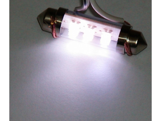 Żarówka LED walcowa C5W 42mm zimny biały 12V FT10X42-6W