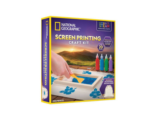 Zestaw National Geographic - Druk sitowy (Screen Printing Craft Kit)