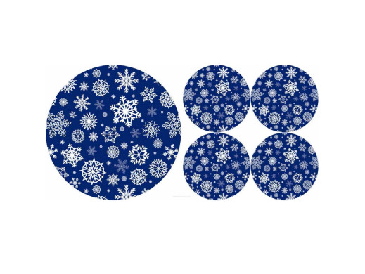 BERTONI EE Zestaw podkładek na stół okrągłych 1+4 - SNOW