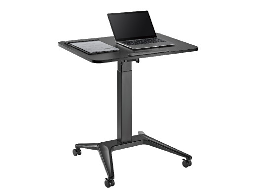 Mobilne biurko stolik na laptop Maclean, czarne, pneumatyczna regulacja wysokości, 80x52cm, 8kg max, 109cm wys, MC-453B