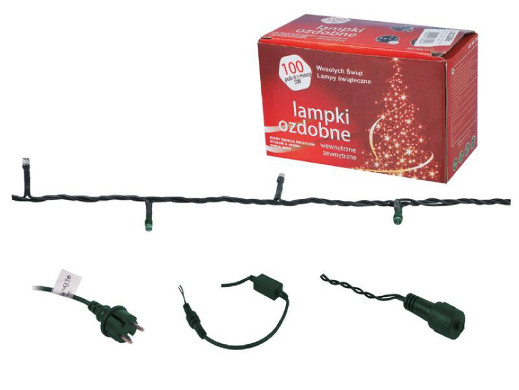 Lampki choinkowe 100 LED multicolor+ flash biały 8,5m ze sterownikiem IP20