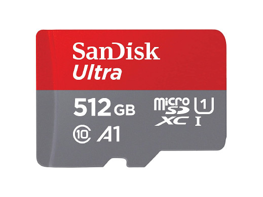 512GB Ultra microSDXC+ SD Adapter 120MB/s A1 Class 10 UHS-I