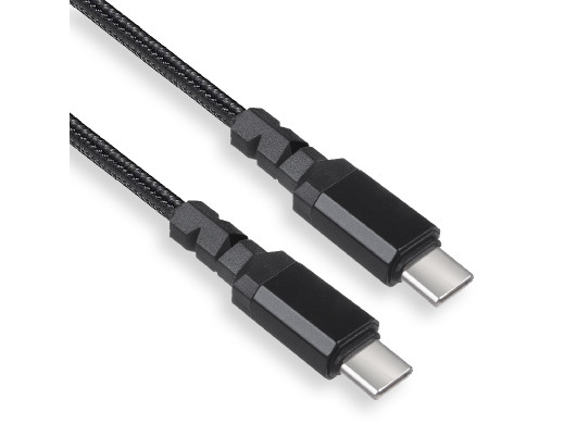 Kabel 2 x USB-C 15W Maclean, wspierający QC 3.0, przesył danych, 3A, czarny, dł. 2m, MCE494