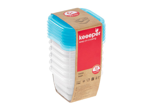 Zestaw 6  pojemników na żywność 90 ml świeży niebieski fredo fresh Keeeper