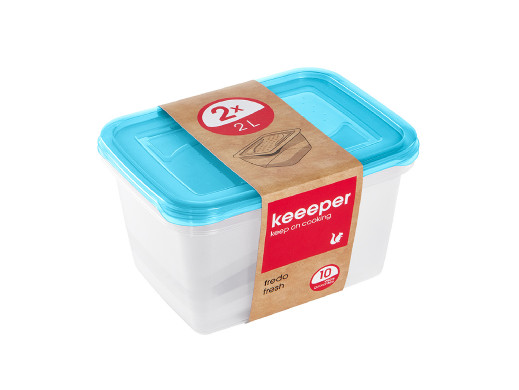 Zestaw 2 pojemników na żywność 2l. świeży niebieski fredo fresh Keeeper