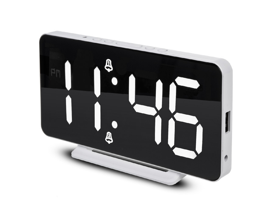 Zegar z alarmem i funkcją termometru, GreenBlue, czarny, GB383