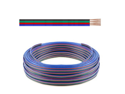 Kabel taśmowy kolor 4x0,5mm AWG20 1m 