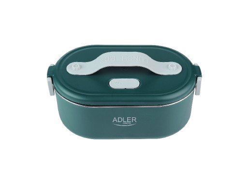 Adler Europe AD 4505 zielony Elektryczny pojemnik na lunch, Stalowy, Podgrzewa do 70 stopni C, Utrzymuje ciepło

