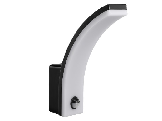 Lampa LED z czujnikiem ruchu Maclean, czujnik ruchu PIR, kolor czarny, 20W, IP65, 2000lm, barwa neutralna biała (4000K) MCE512 B