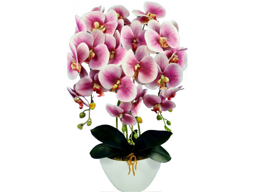 Storczyk sztuczny kwiaty Orchidea biało-różowy, jak żywy guma 3pgbr