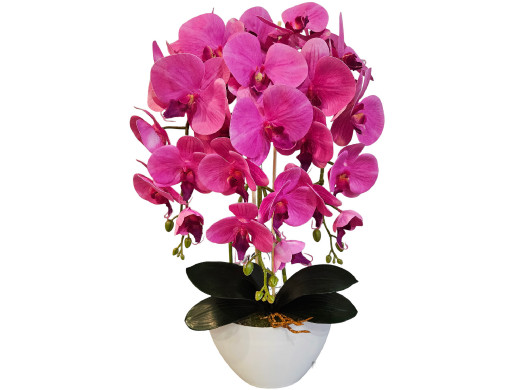 Storczyk sztuczny kwiaty Orchidea różowy, jak żywy guma 3pgo2