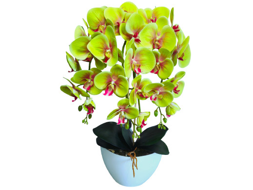 Storczyk sztuczny kwiaty Orchidea zielony, jak żywy guma 3pgz