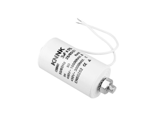 Kondensator rozruchowy 3uF 450V z przewodami KNNK